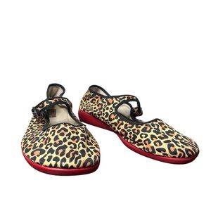Hot Chocolate Designs Chocolaticas Leopard Print Mary Jane Flats Red Bottoms